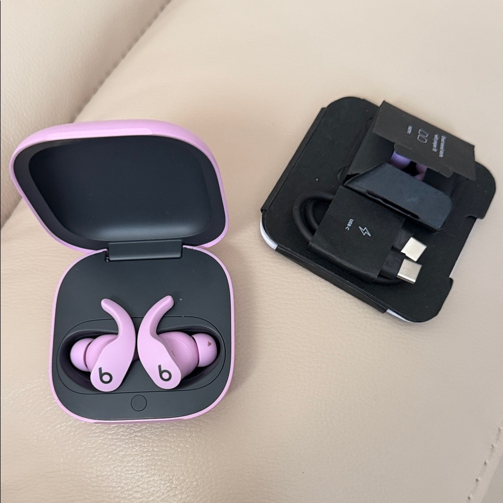 Pink Wireless Earbuds with Charging Case